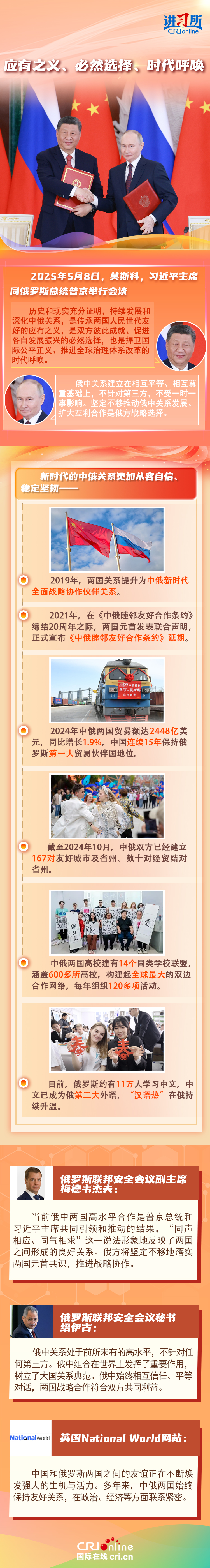 【讲习所·中国与世界】习近平强调深化中俄关系是应有之义、必然选择、时代呼唤